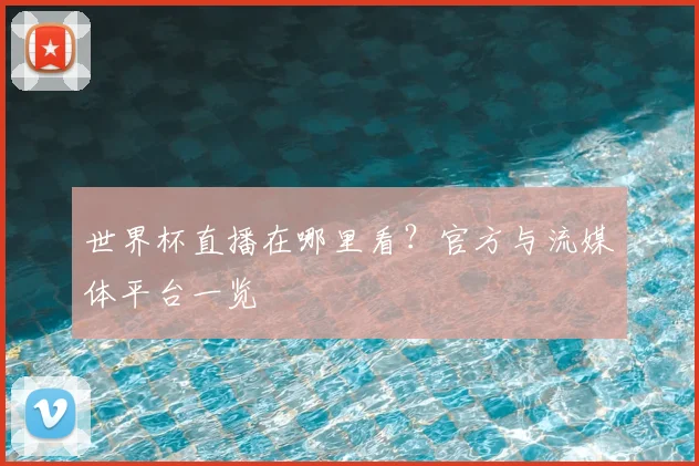 世界杯直播在哪里看？官方与流媒体平台一览
